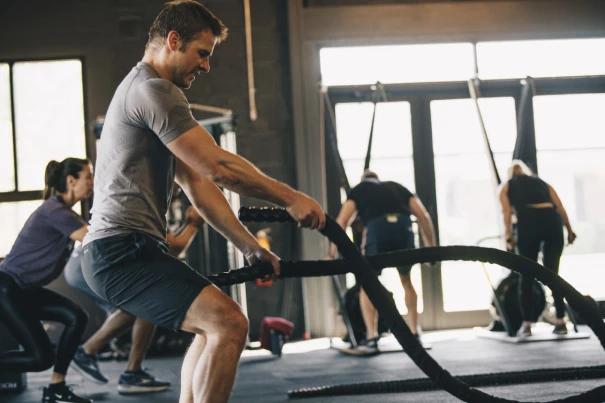 Man doing Battle Ropes